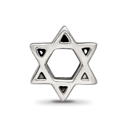 Sterling Silver Reflections Textured Star of David Bead