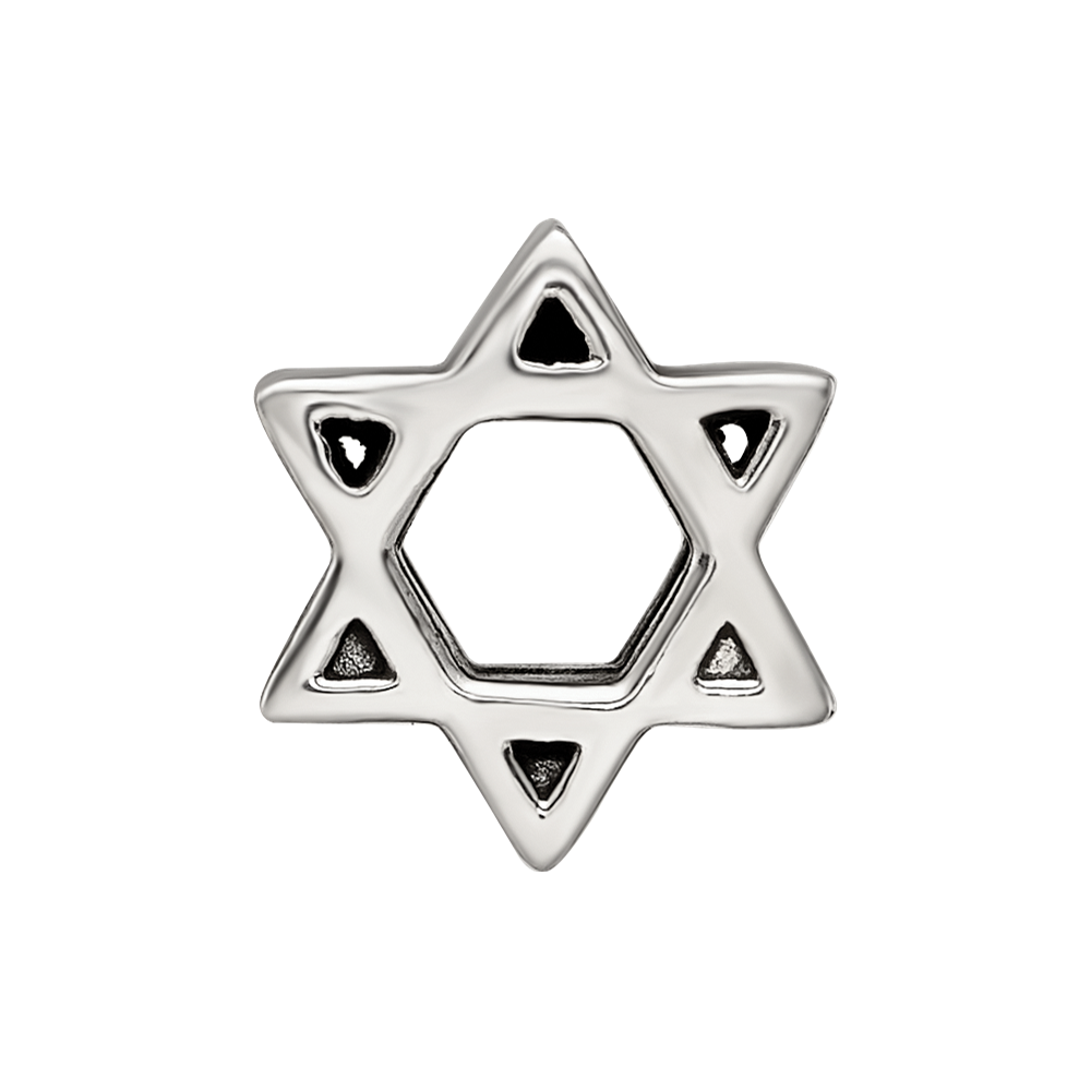 Sterling Silver Reflections Textured Star of David Bead