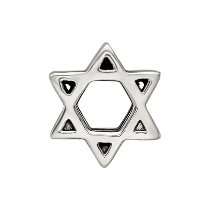 Sterling Silver Reflections Textured Star of David Bead