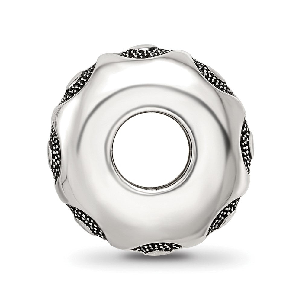Sterling Silver Reflections Antiqued Circle Pattern Bead