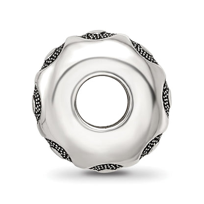 Sterling Silver Reflections Antiqued Circle Pattern Bead