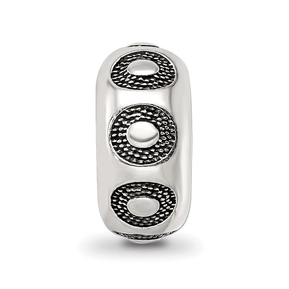 Sterling Silver Reflections Antiqued Circle Pattern Bead
