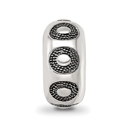 Sterling Silver Reflections Antiqued Circle Pattern Bead