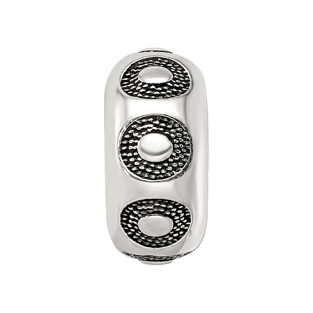 Sterling Silver Reflections Antiqued Circle Pattern Bead