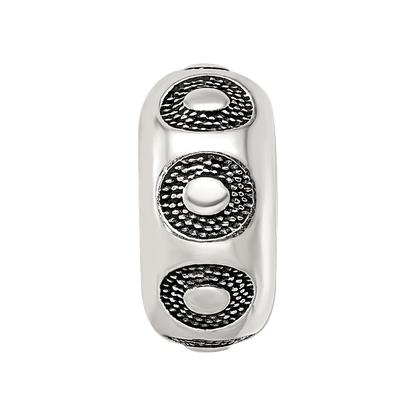 Sterling Silver Reflections Antiqued Circle Pattern Bead