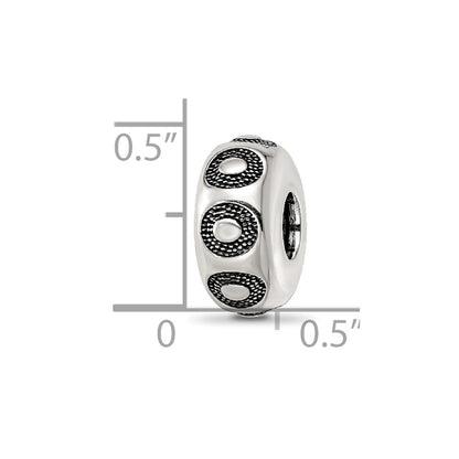 Sterling Silver Reflections Antiqued Circle Pattern Bead