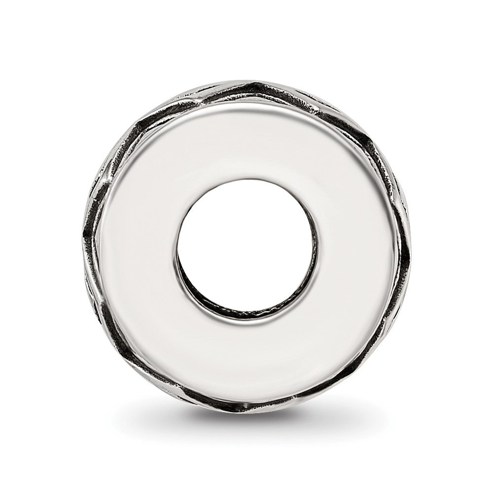 Sterling Silver Reflections Antiqued Diamond Pattern Bead