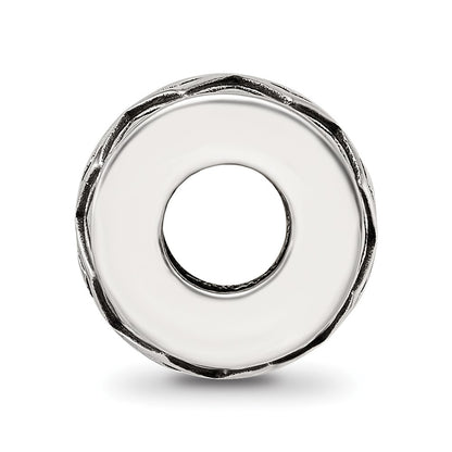 Sterling Silver Reflections Antiqued Diamond Pattern Bead
