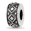 Sterling Silver Reflections Antiqued Diamond Pattern Bead