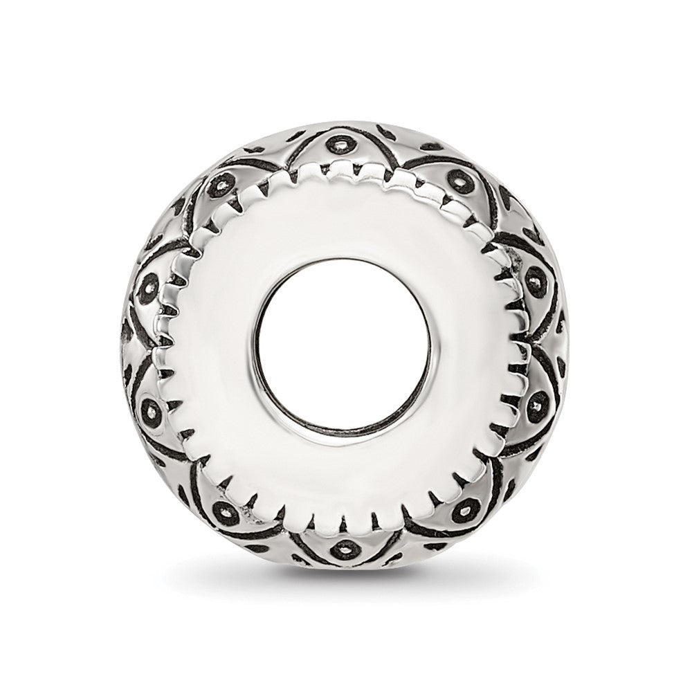 Sterling Silver Reflections Antiqued Aztec Pattern Bead