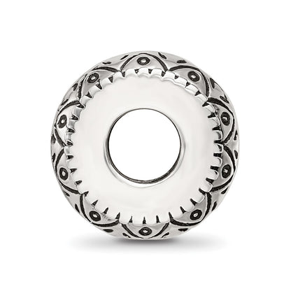 Sterling Silver Reflections Antiqued Aztec Pattern Bead
