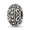 Sterling Silver Reflections Antiqued Small Hearts Pattern Bead