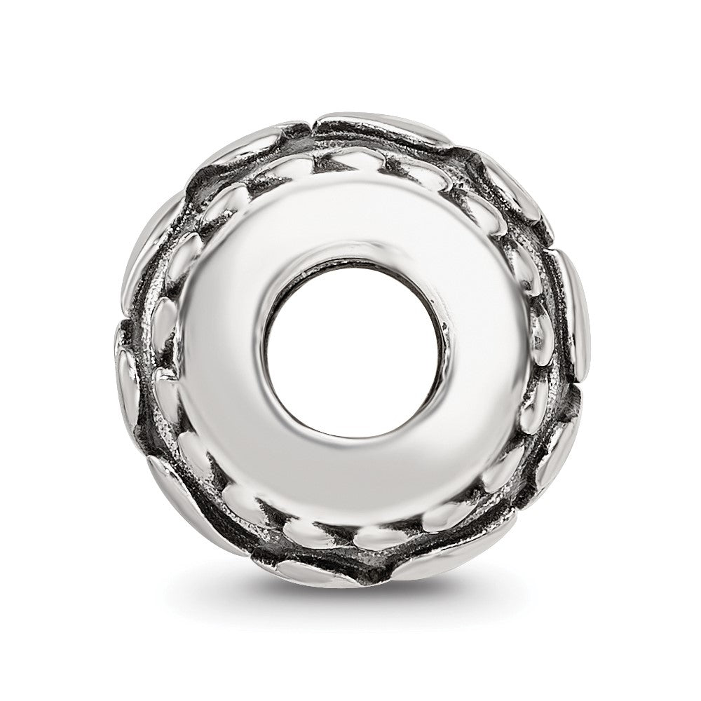 Sterling Silver Reflections Antiqued Hearts Pattern Bead