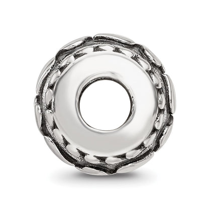 Sterling Silver Reflections Antiqued Hearts Pattern Bead