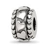 Sterling Silver Reflections Antiqued Hearts Pattern Bead