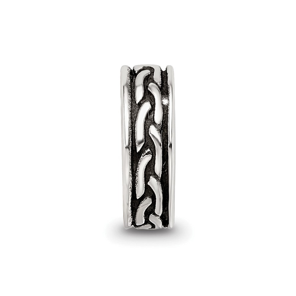 Sterling Silver Reflections Antiqued Small Chain Pattern Bead