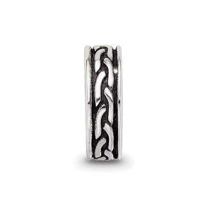 Sterling Silver Reflections Antiqued Small Chain Pattern Bead