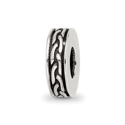 Sterling Silver Reflections Antiqued Small Chain Pattern Bead