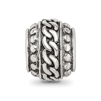 Sterling Silver Reflections Antiqued Large Chain Pattern Bead