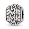 Sterling Silver Reflections Antiqued Large Chain Pattern Bead