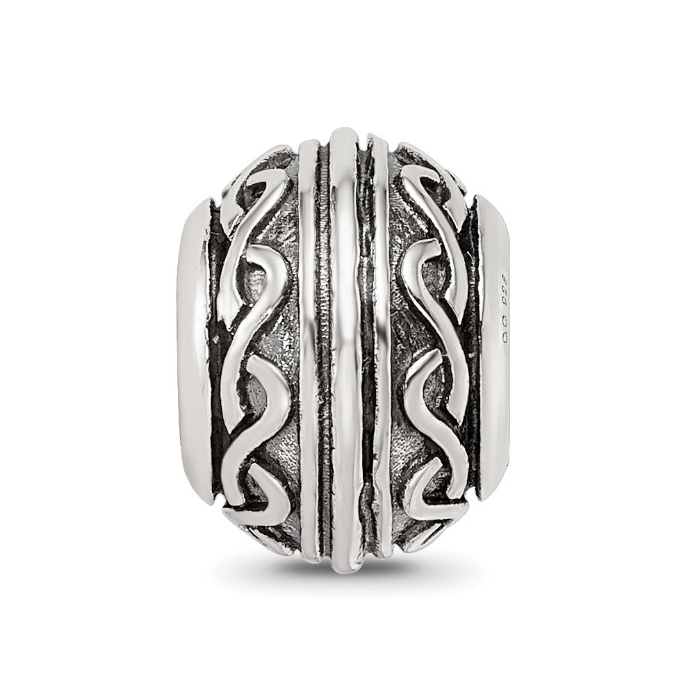 Sterling Silver Reflections Antiqued Pattern Bead
