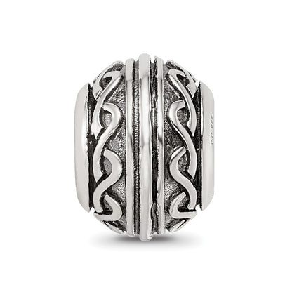 Sterling Silver Reflections Antiqued Pattern Bead