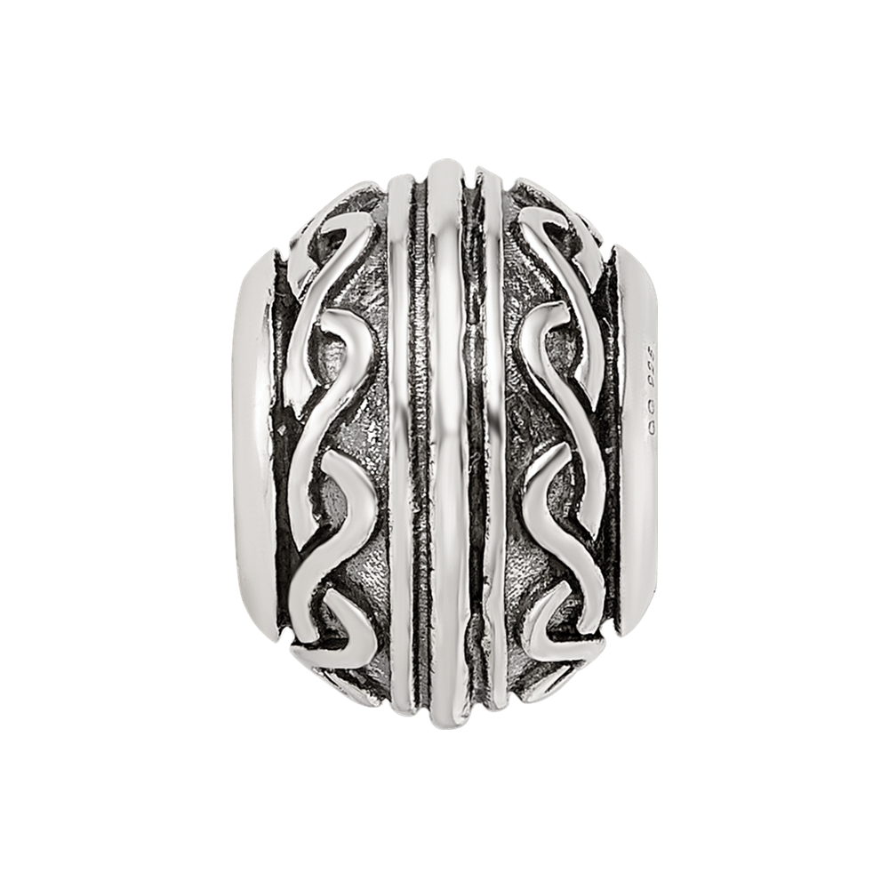 Sterling Silver Reflections Antiqued Pattern Bead
