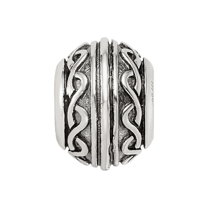 Sterling Silver Reflections Antiqued Pattern Bead