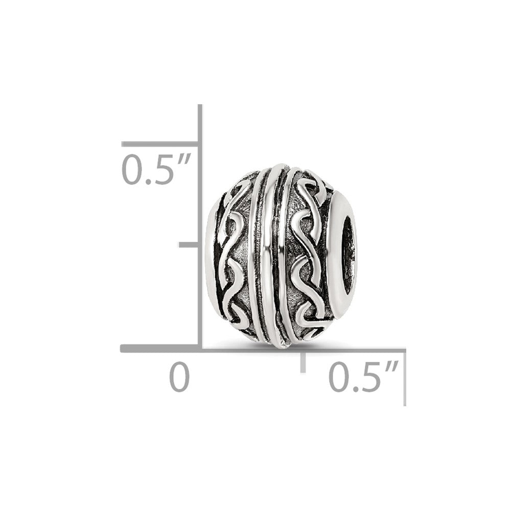 Sterling Silver Reflections Antiqued Pattern Bead