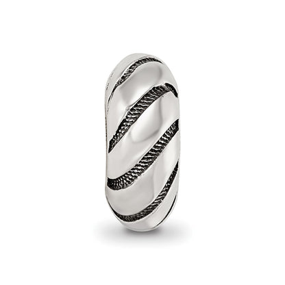 Sterling Silver Reflections Antiqued Swirl Pattern Bead