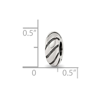 Sterling Silver Reflections Antiqued Swirl Pattern Bead