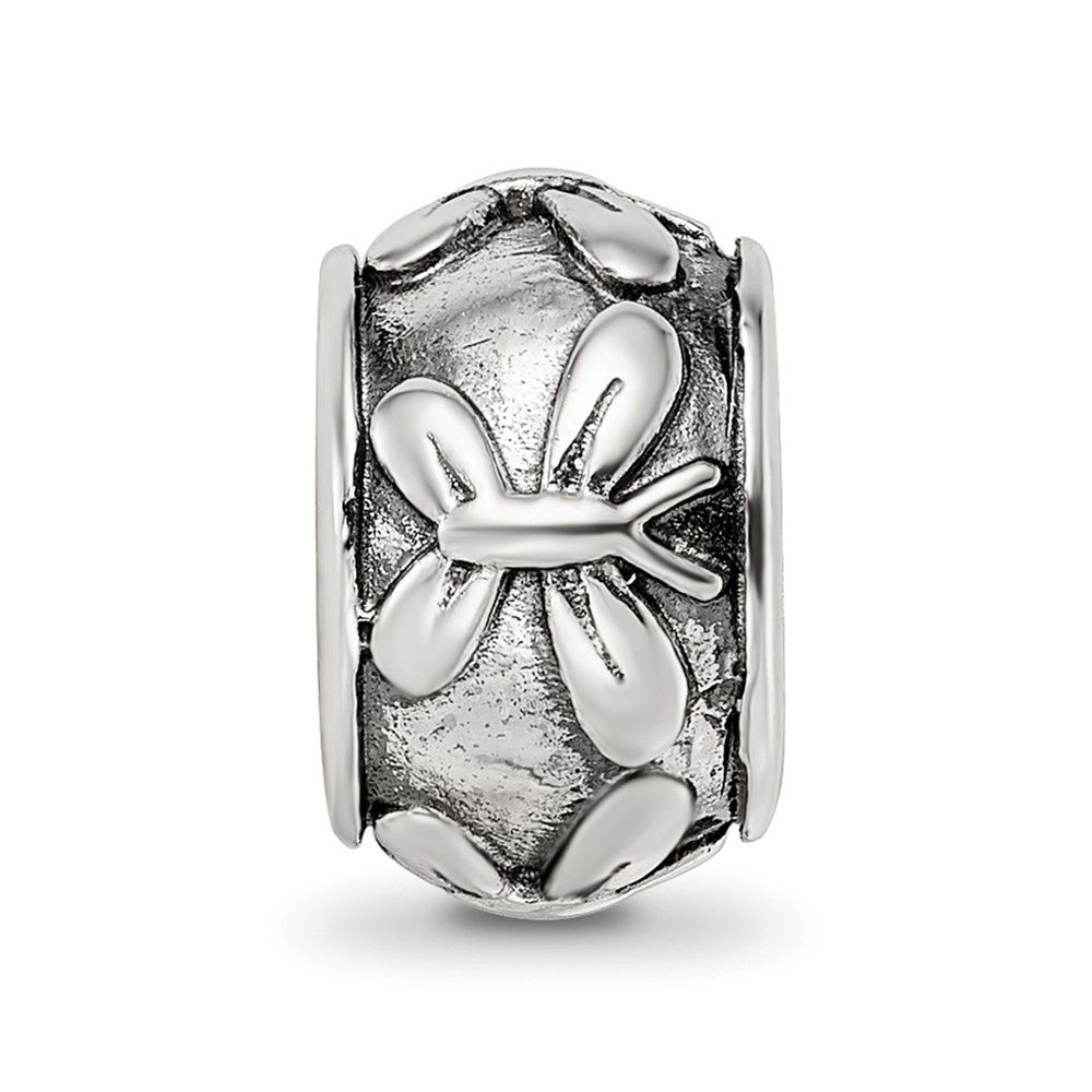 Sterling Silver Reflections Antiqued Butterfly Pattern Bead