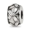 Sterling Silver Reflections Antiqued Butterfly Pattern Bead
