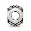 Sterling Silver Reflections Antiqued Snowflakes & Stars Pattern Bead