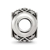 Sterling Silver Reflections Antiqued Snowflakes & Stars Pattern Bead