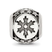 Sterling Silver Reflections Antiqued Snowflakes & Stars Pattern Bead