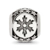 Sterling Silver Reflections Antiqued Snowflakes & Stars Pattern Bead