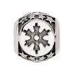 Sterling Silver Reflections Antiqued Snowflakes & Stars Pattern Bead