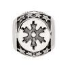Sterling Silver Reflections Antiqued Snowflakes & Stars Pattern Bead