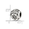Sterling Silver Reflections Antiqued Snowflakes & Stars Pattern Bead