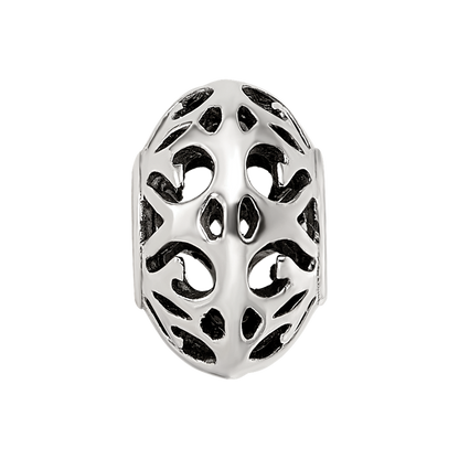 Sterling Silver Reflections Antiqued Hollow Pattern Bead