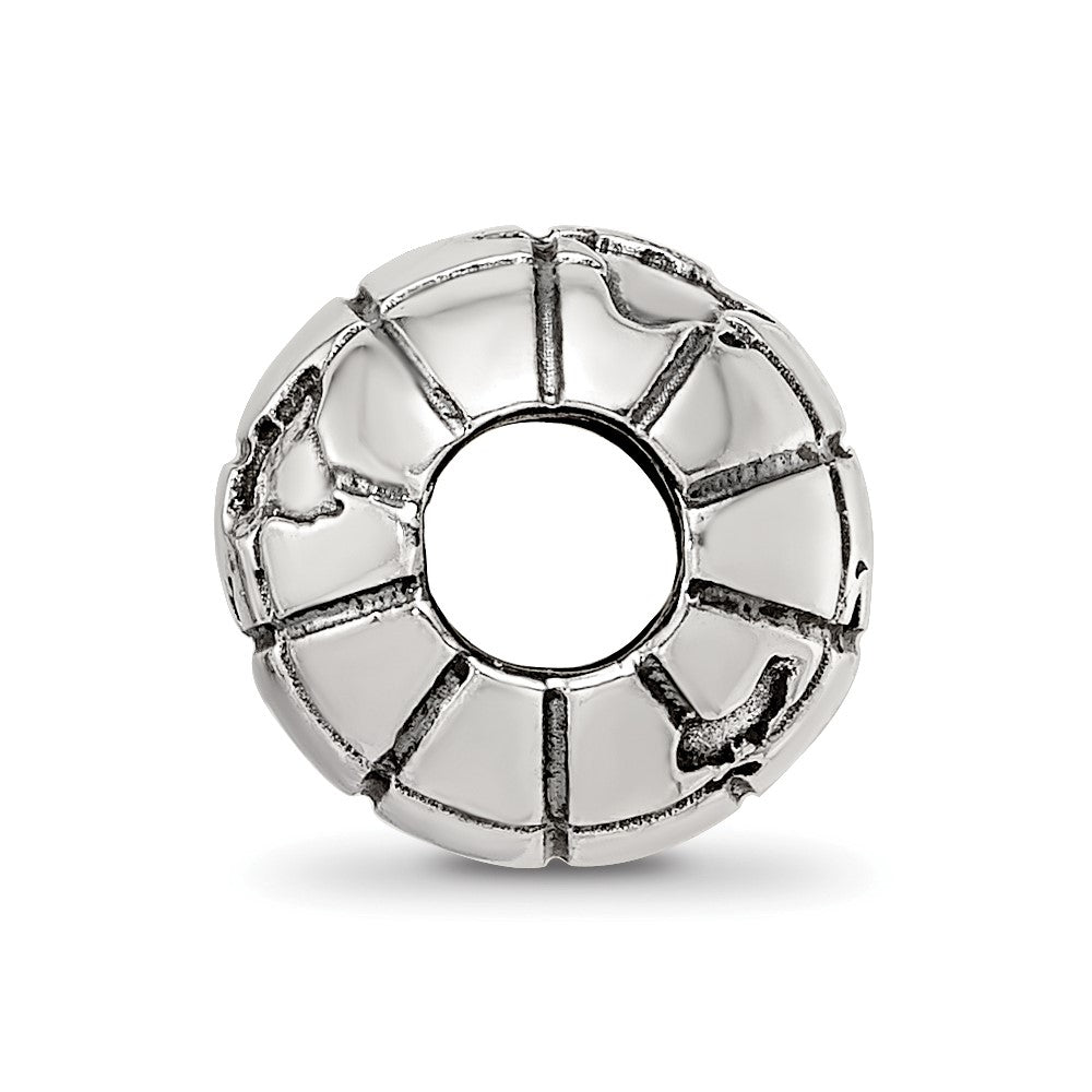 Sterling Silver Reflections Antiqued Globe Pattern Bead