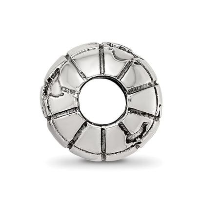 Sterling Silver Reflections Antiqued Globe Pattern Bead