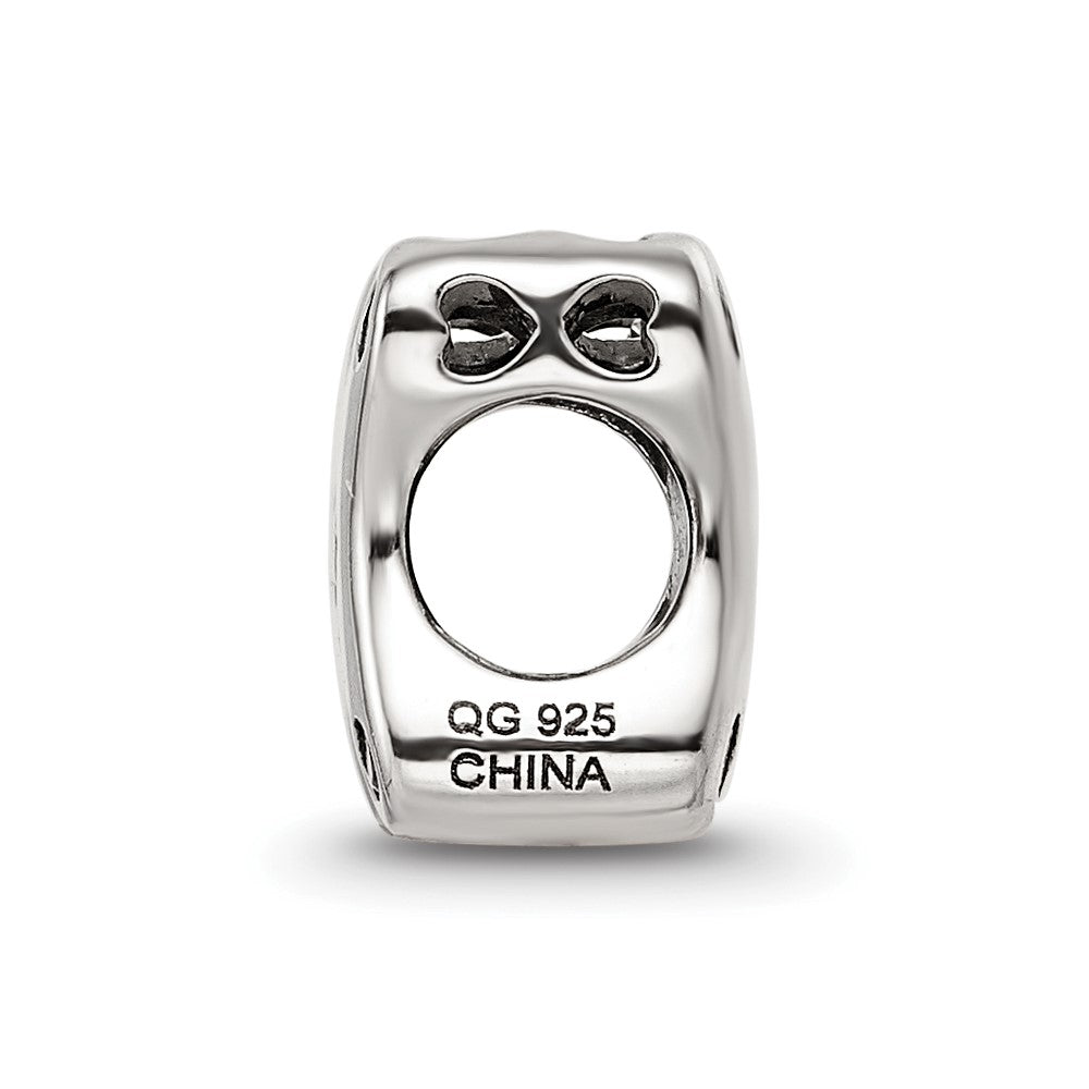 Sterling Silver Reflections Enamel Dog Bone CZ Bead