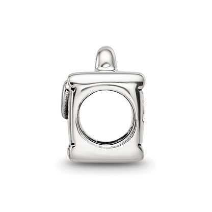 Sterling Silver Reflections Antiqued Enamel I Heart To Travel Suitcase Bead