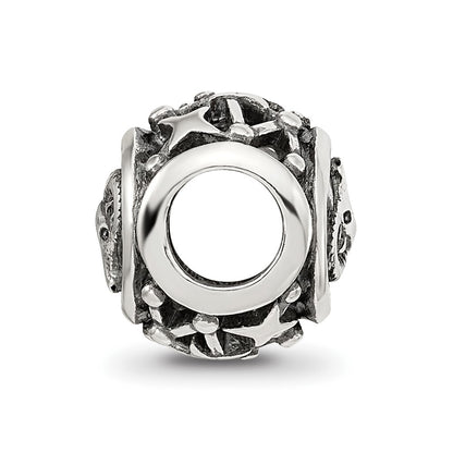 Sterling Silver Reflections Antiqued Zodiac Aries Bead