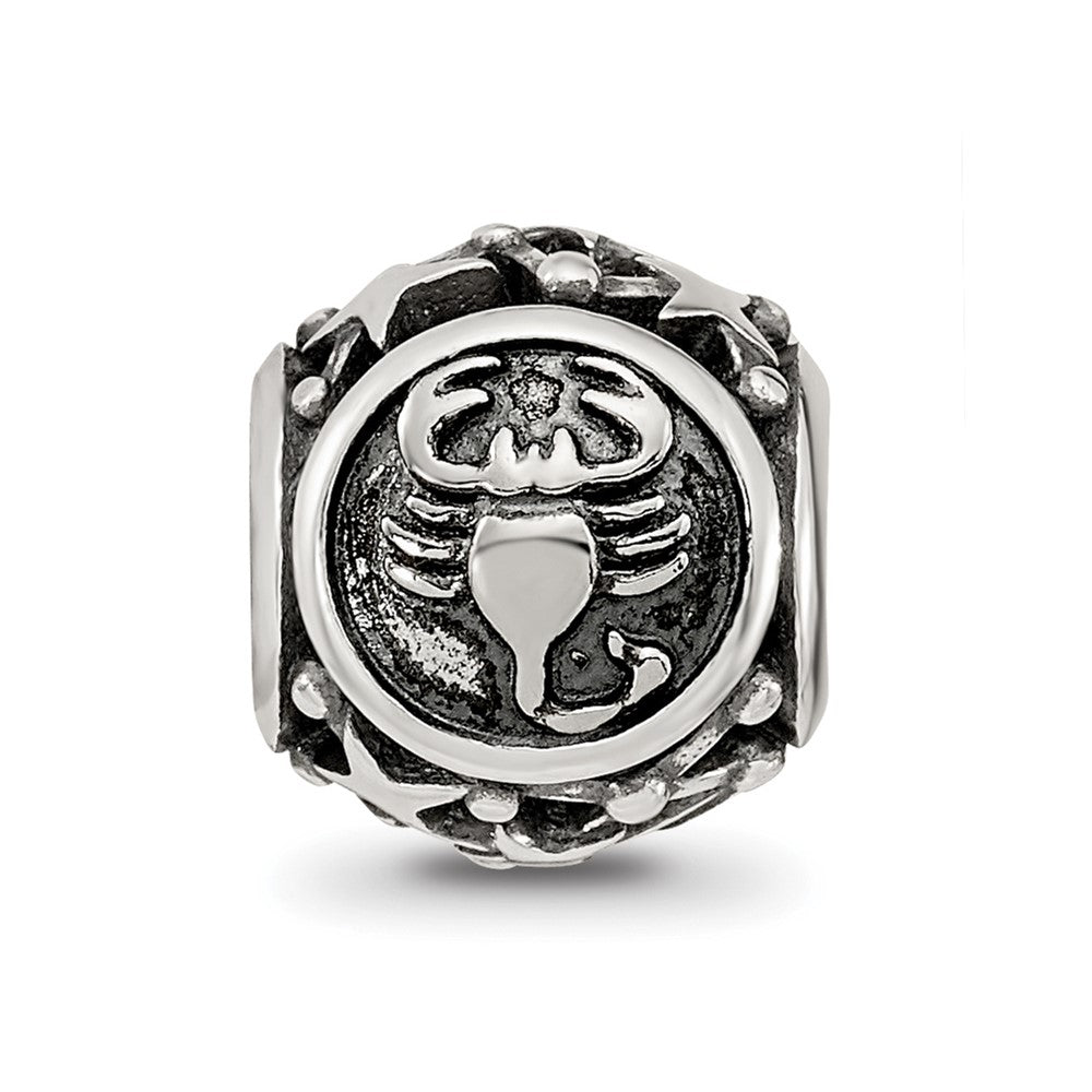 Sterling Silver Reflections Antiqued Zodiac Scorpio Bead