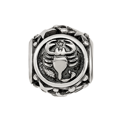 Sterling Silver Reflections Antiqued Zodiac Scorpio Bead
