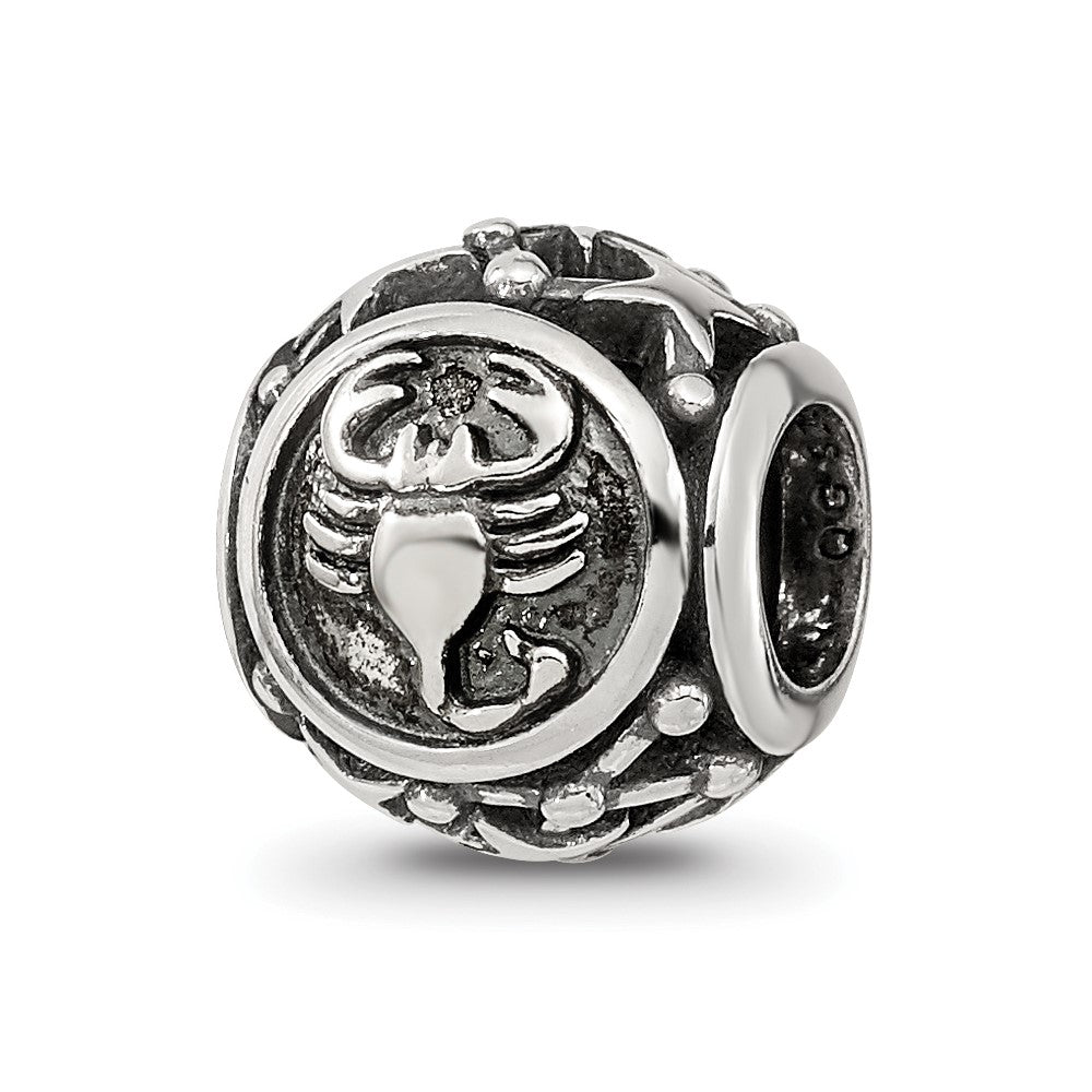 Sterling Silver Reflections Antiqued Zodiac Scorpio Bead