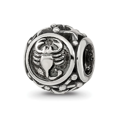Sterling Silver Reflections Antiqued Zodiac Scorpio Bead